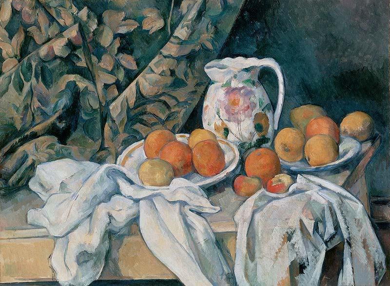 Paul Cezanne Still Life with a Curtain oil painting image